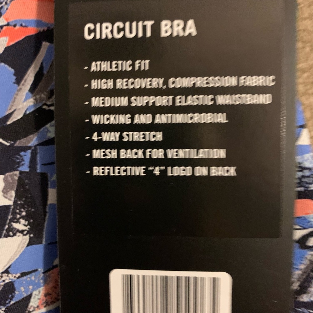 Women's Navy Multi-Color Racerback Sports Bra - Picture 3 of 6